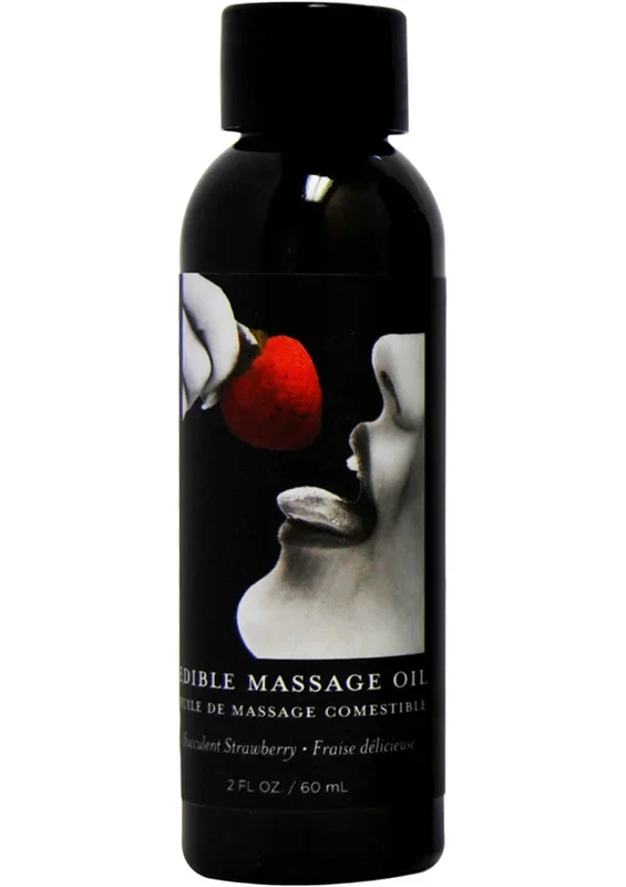 Earthly Body Hemp Seed Edible Massage Oil Succulent Strawberry