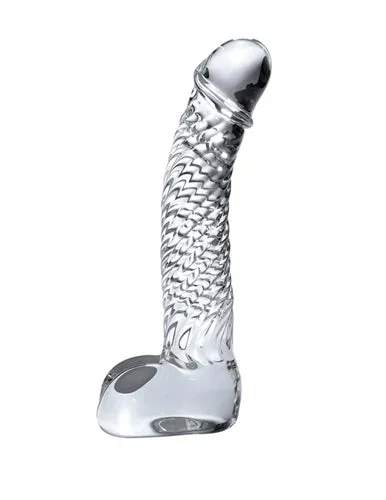 Eco-Friendly Glass G-Spot and P-Spot Toy with Swirly Ribs
