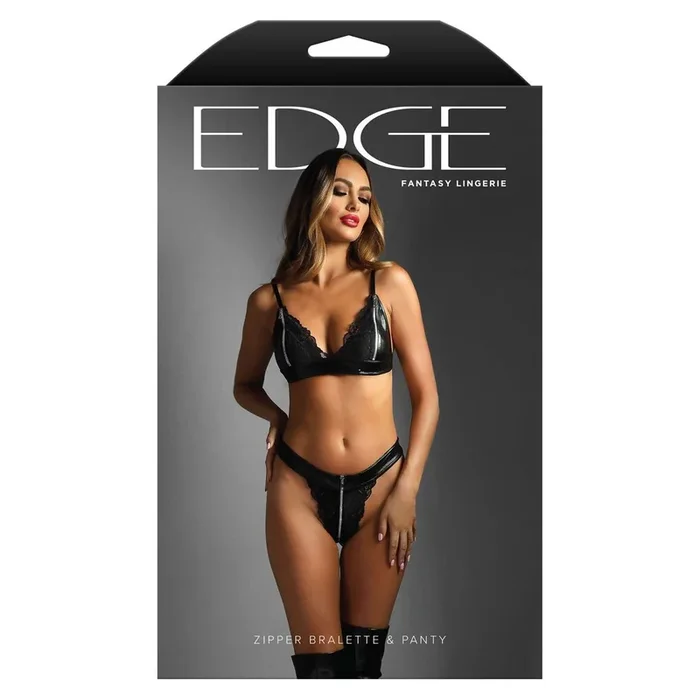 Edge Zipper Bralette & Panty Set by Fantasy Lingerie