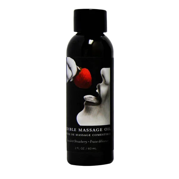 Edible Massage Oil – Succulent Strawberry Flavoured – 59 ml Bottle