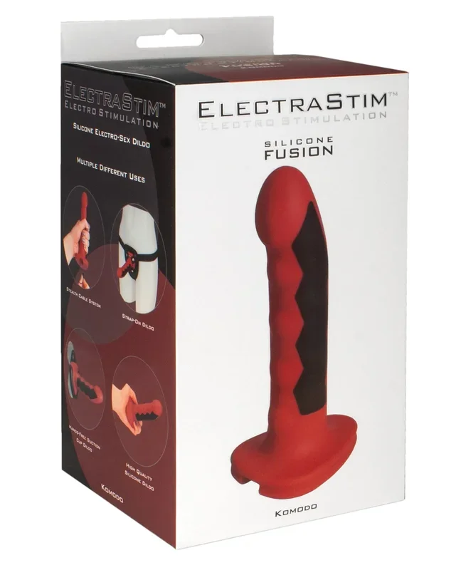 ElectraStim Silicone Fusion Komodo Dildo – Red/Black