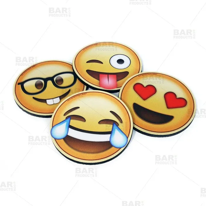 Emoji Round Foam Coasters – 4 inch Diameter