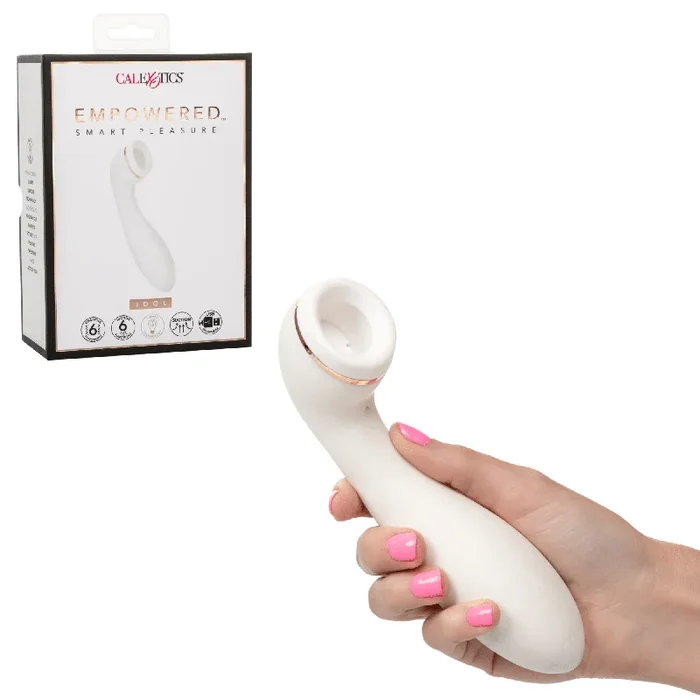 Empowered Smart Pleasure Idol White Rechargeable Clitoral Sucking Vibrator