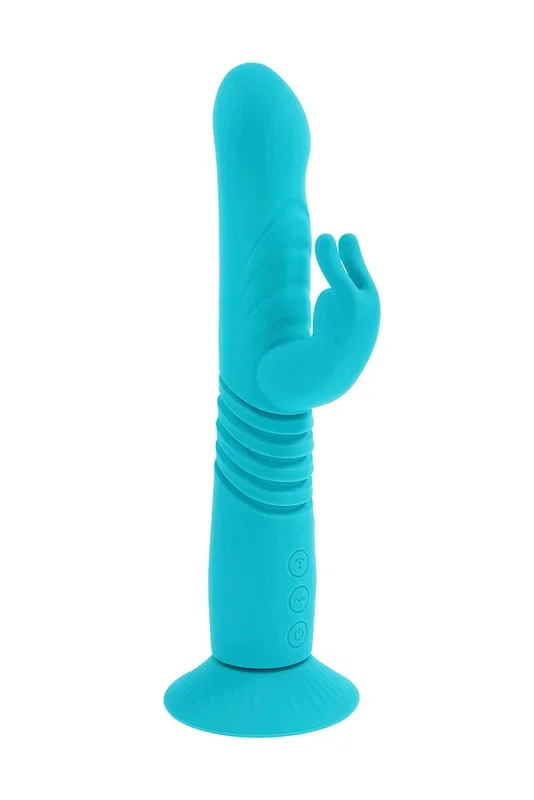 Evolved – Bunny Hop Thrusting Rabbit Vibrator With Suction Cup Base