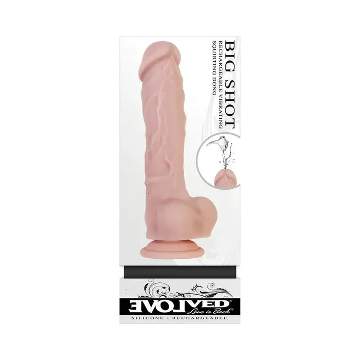 Evolved Big Shot Rechargeable Vibrating 8 in. Silicone Squirting Dildo