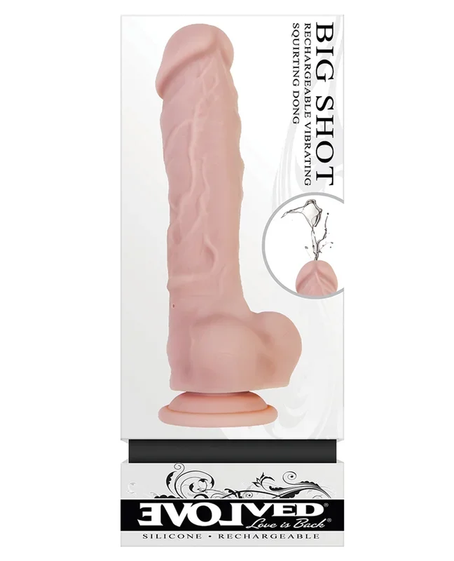 Evolved Big Shot Vibrating & Squirting Dong – Flesh