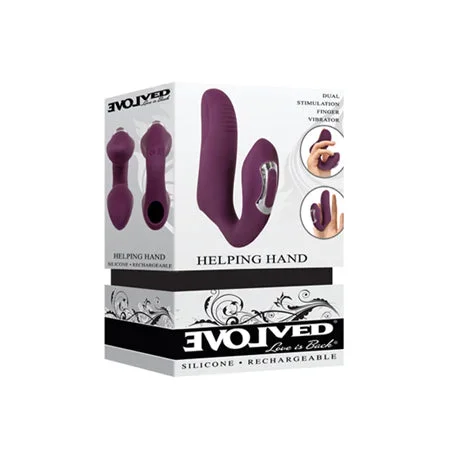 Evolved Helping Hand Dual-Stimulating Finger Vibrator – Plum