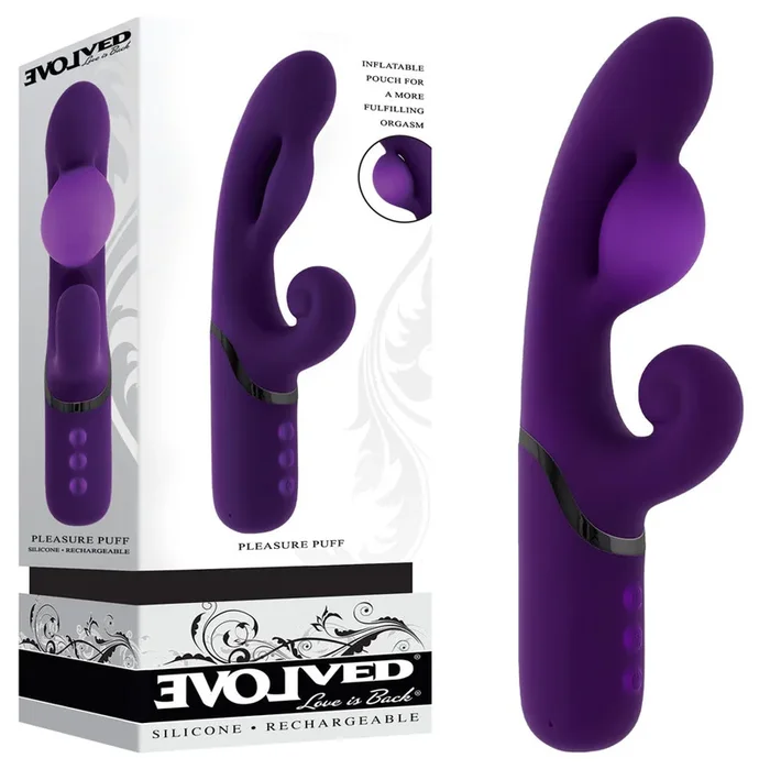 Evolved PLEASURE PUFF – 24.1 cm USB Rechargeable Inflatable Rabbit Vibrator