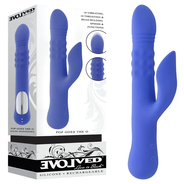 Evolved POP GOES THE O – 24.7 cm USB Rechargeable Thrusting & Bulging Rabbit Vibrator