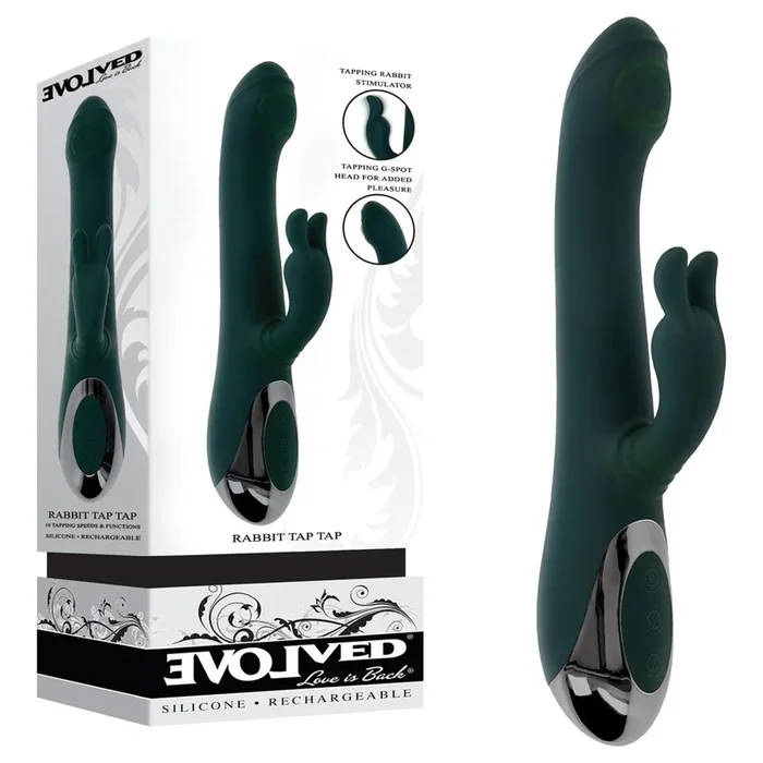 Evolved RABBIT TAP TAP – 25 cm USB Rechargeable Rabbit Vibrator with Tapping Tip