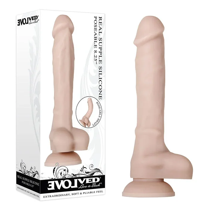 Evolved Real Supple Silicone Poseable 8.25” – Flesh 21 cm Poseable Silicone Dong