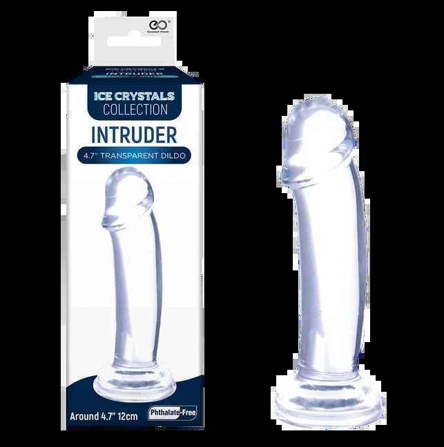 Excellent Power Ice Crystals Intruder 4.5″ Transparent Dildo Clear
