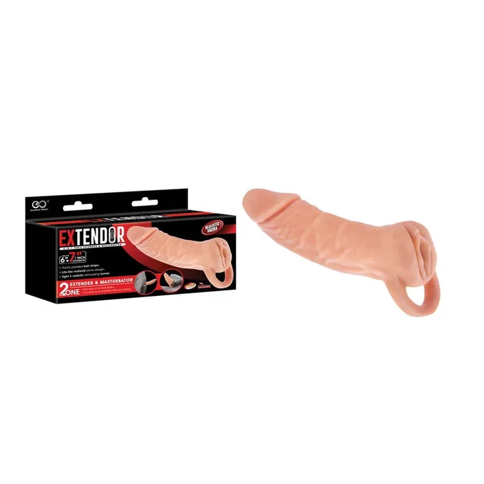 Extendor 2-in-1 Penis Extender & Masturbator – 17cm Flesh