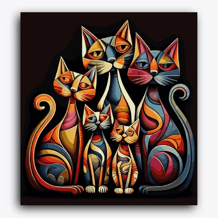 Family Cats made Puzzle Pieces