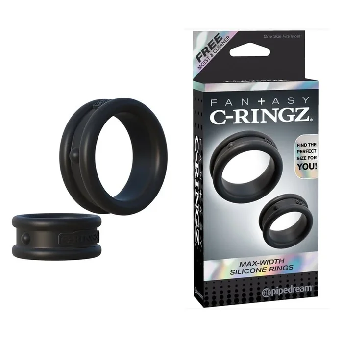 Fantasy C-Ringz Max-Width Silicone Rings 2-Piece Set Black