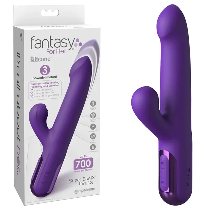 Fantasy For Her Super SoniX Thruster – USB Rechargeable Thrusting Rabbit Vibrator
