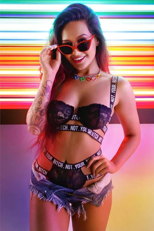 Fantasy Lingerie – Vibes – Not Your Bitch Lace Bra & Cutout Panty Set – Black