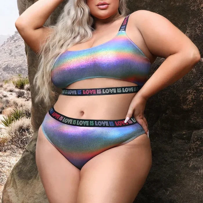Fantasy Lingerie Vibes Love is Love Crop Top & Panty – Curvy