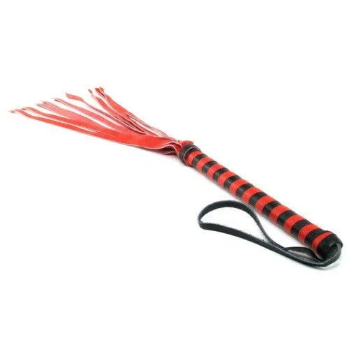 Fetish Fantasy Cat O’nine tails black and Red Leather Flogger Whip