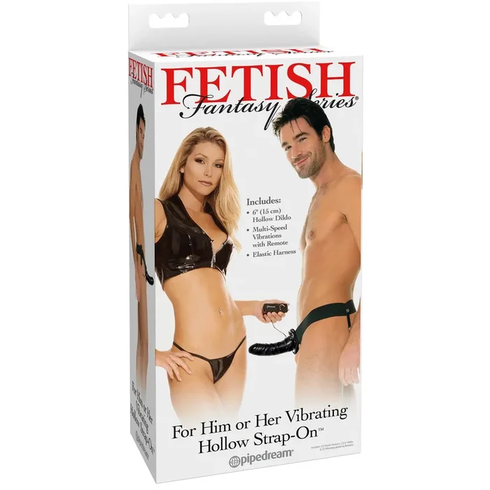 Fetish Fantasy Series For Him or Her Vibrating Hollow Strap-On – Black