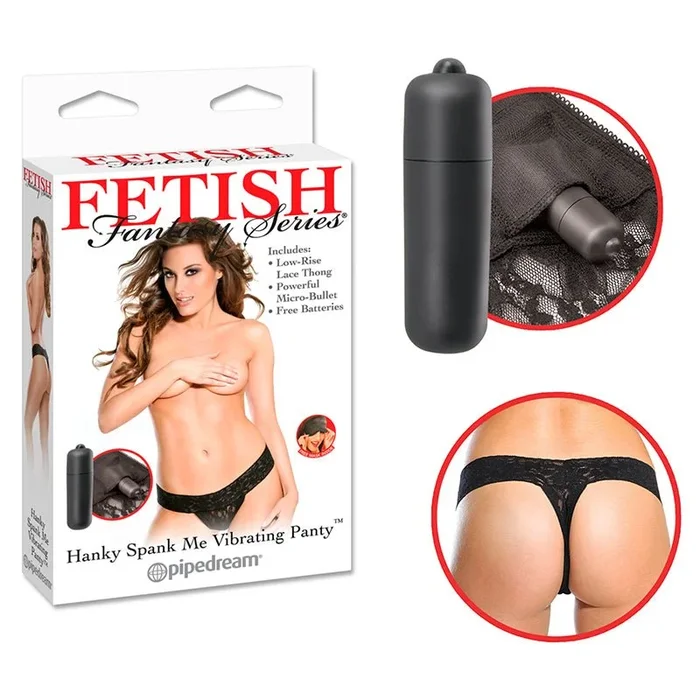 Fetish Fantasy Series Hanky Spank Me Vibrating Panty Black