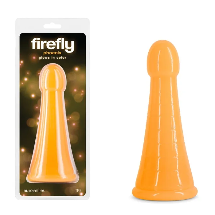 Firefly Phoenix 19cm Glow in Dark Anal Dildo – Orange