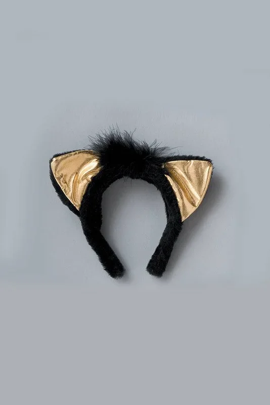 Forum Novelties – Cat Ear Headband – Black/Gold
