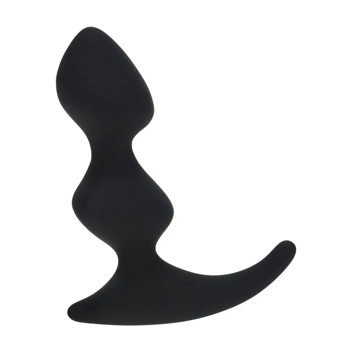 Full Double Ripple Silicone Prostate Massager – Black