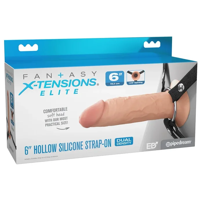 FX Elite 15.2 cm Silicone Hollow Strap-On – Flesh