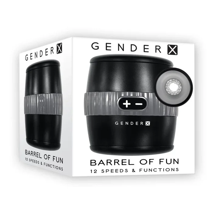 Gender X BARREL OF FUN – Black USB Rechargeable Stroker
