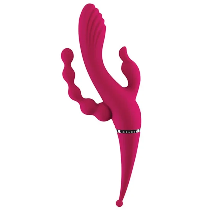 Gender X Four by Four Rechargeable Silicone Quadruple Stimulating Vibrator – Red