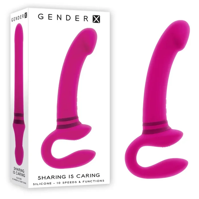 Gender X SHARING IS CARING – Pink 21.9 cm USB Rechargeable Strapless Strap-On