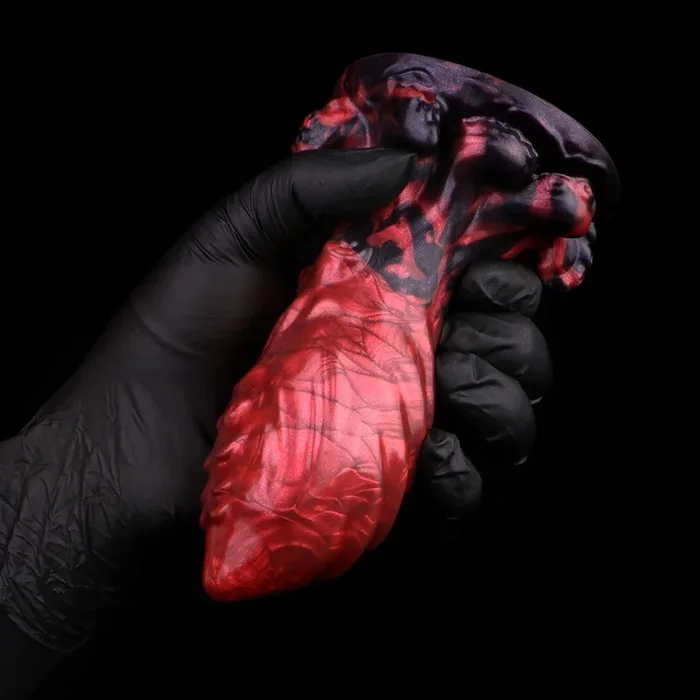 Giant Fantasy Fist Dildo – Female Anal and Vaginal Expansion Blood-Red Silicone Toy