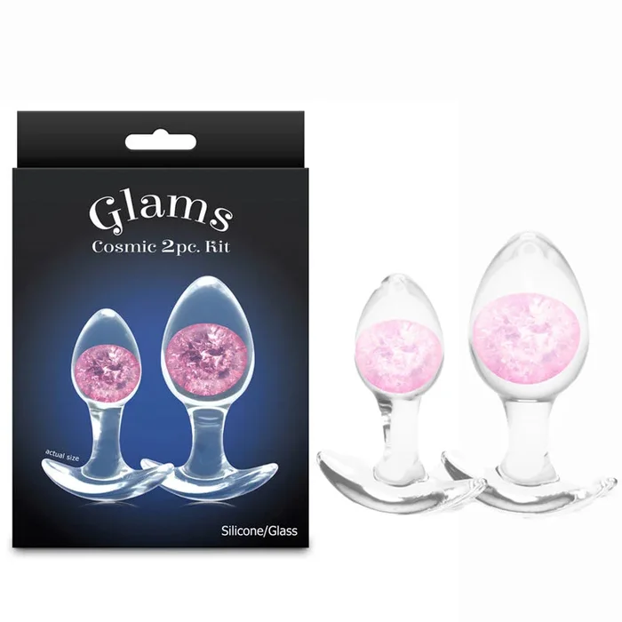 Glams Cosmic 2pc Kit – – Clear/ Butt Plugs – Set of 2 Sizes