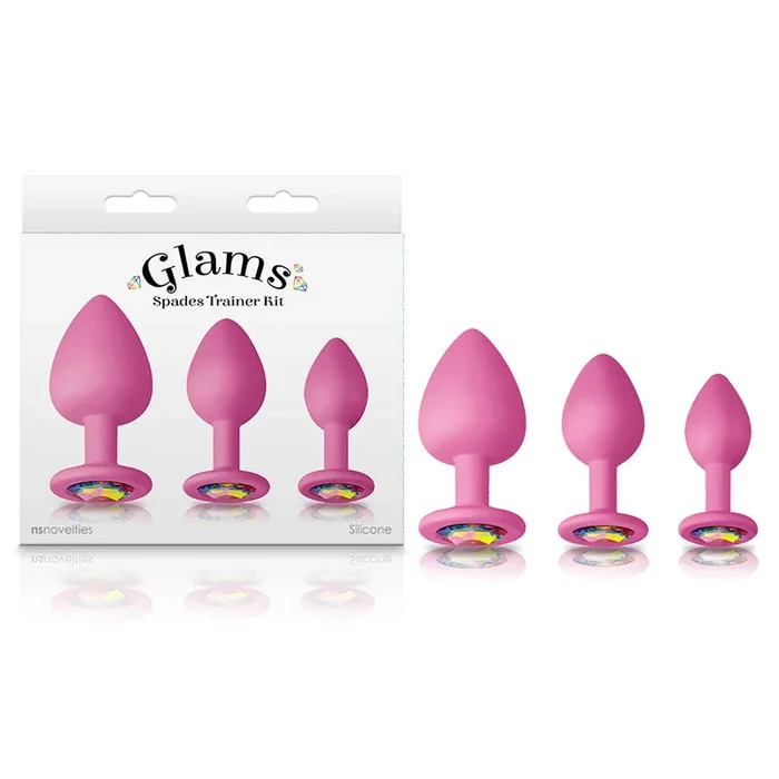 Glams Spades Trainer Kit – Butt Plugs with Gems – Set of 3 Sizes
