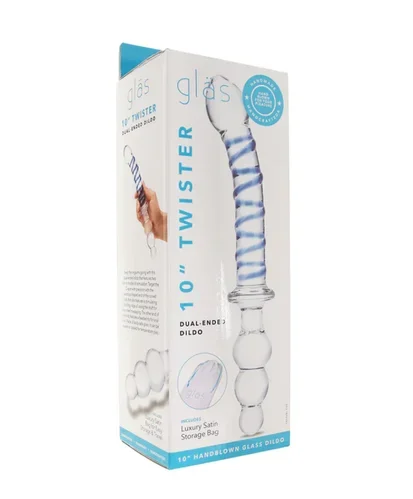 gläs 10” Twist Dual Ended Glass Dildo