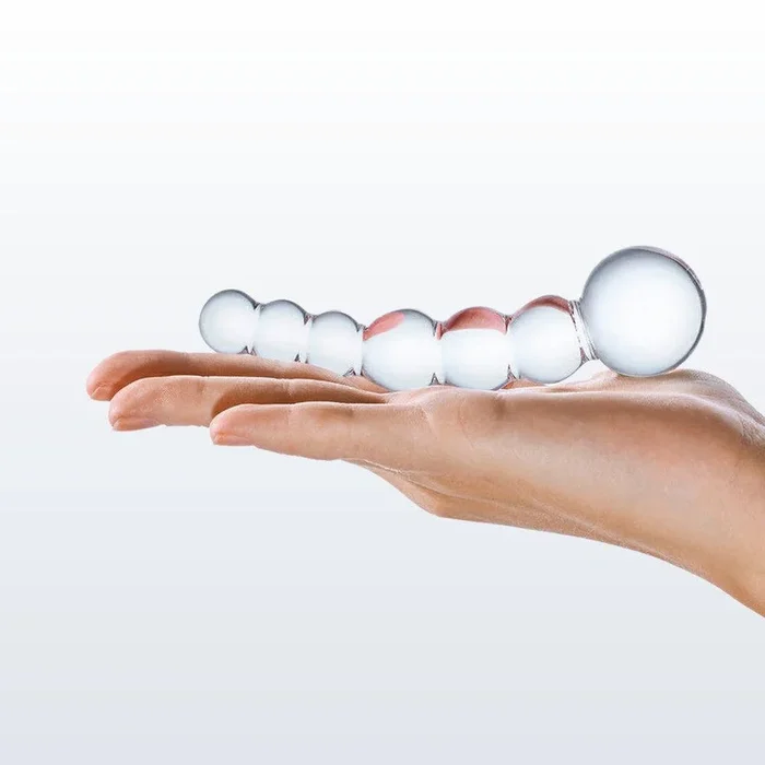 Gläs Curved & Beaded 5″ Glass Dildo