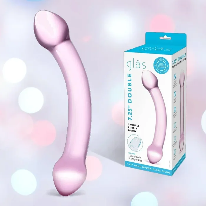 Gläs Double Trouble Luxury Dual-Head Glass Dildo – Purple