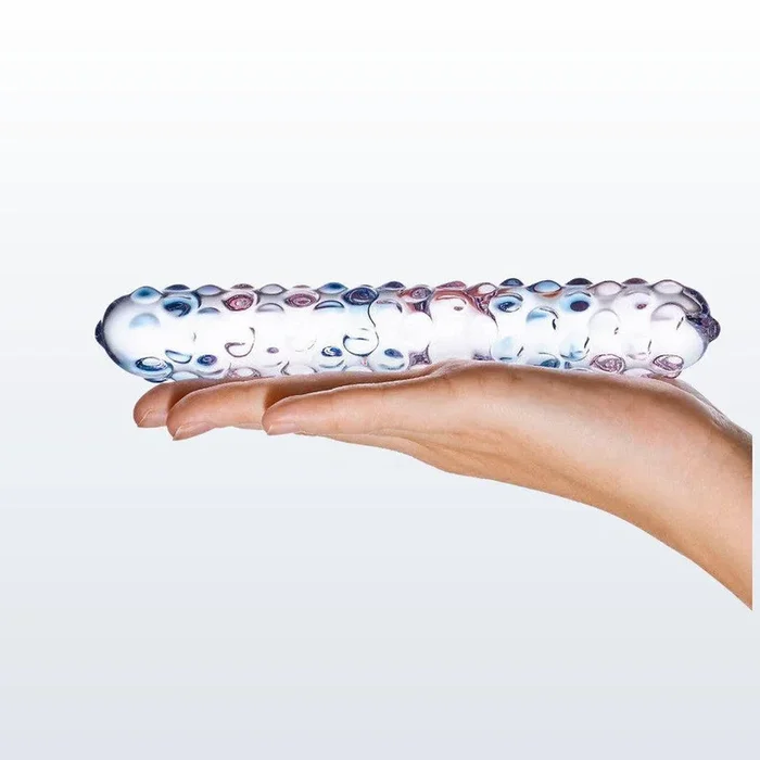 Gläs Purple Rose Nubby 7″ Glass Dildo