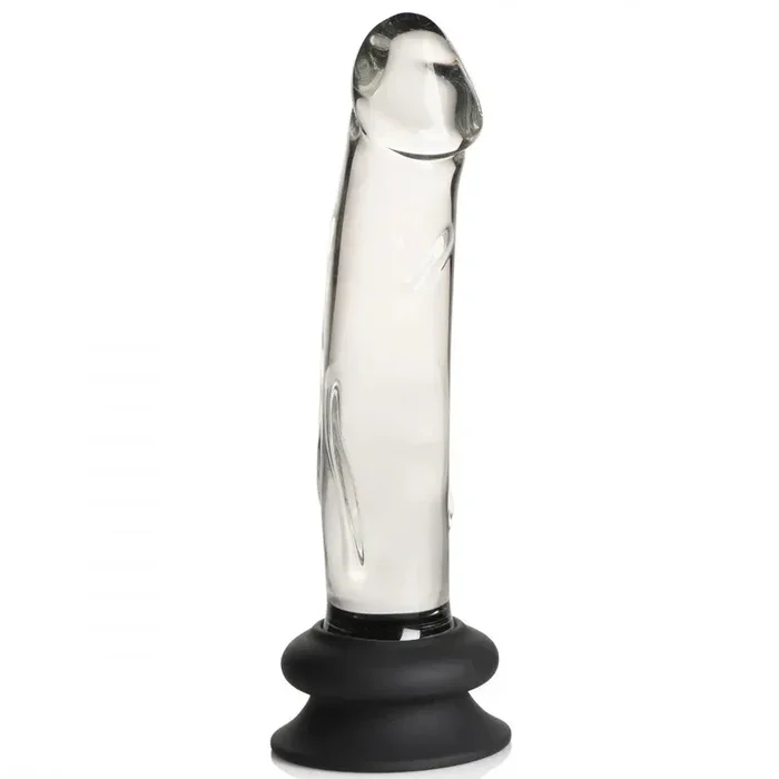 Glass Dildo with Silicone Base – 7.6 Inch Glass Anal Dildo Sex Toy