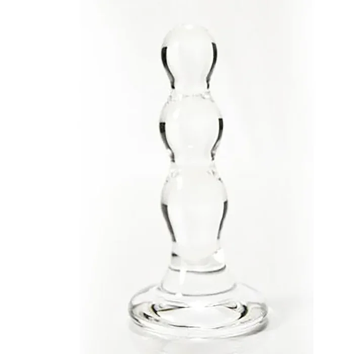 Glass Erotic Play Clear Beaded Butt Plug