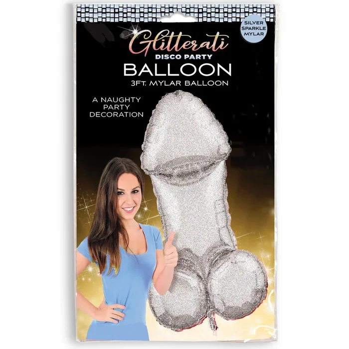 Glitterati Disco Penis 3ft Mylar Balloon