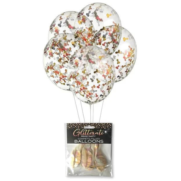 Glitterati Penis Balloons 5pk by Little Geenie