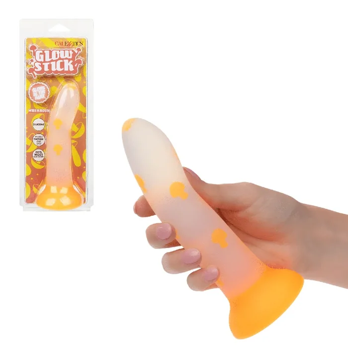Glow-in-the-dark Stick Mushroom Silicone Dong Suction Cup Dildo For Beginners