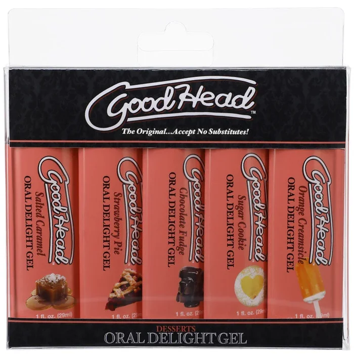 GoodHead Oral Delight Gel – Desserts – Flavoured Oral Gels – Set of 5 x 30ml Bottles