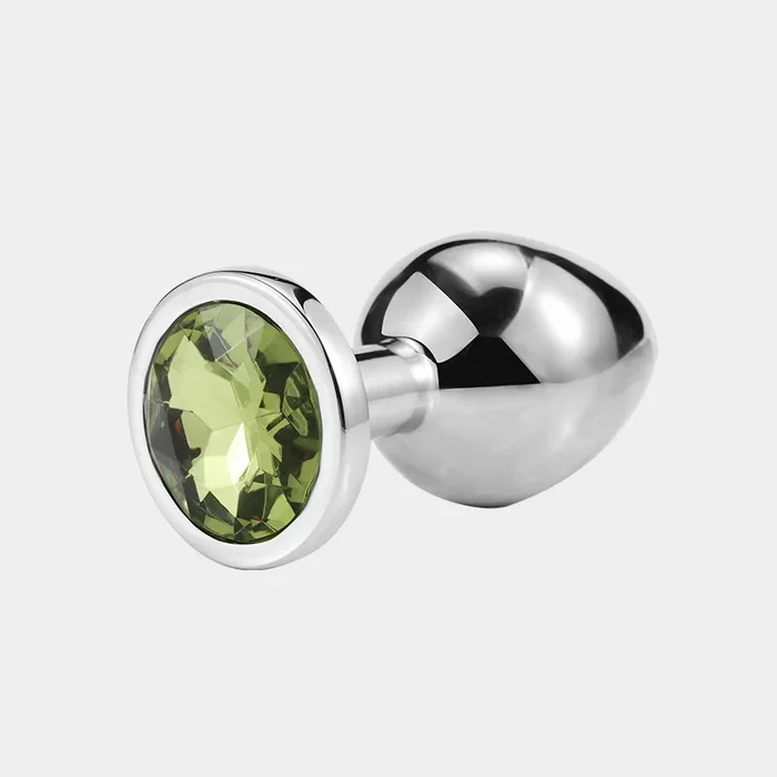 Grass Green Metal Anal Plug Jewelry Backdoor Sex Toy