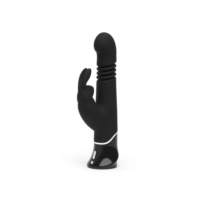Grey Greedy Girl Thrusting Rabbit Vibrator Black