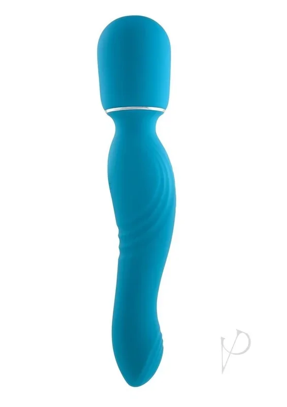 Gx Double The Fun Rechargeable Silicone Double-Ended Wand Vibrator Teal