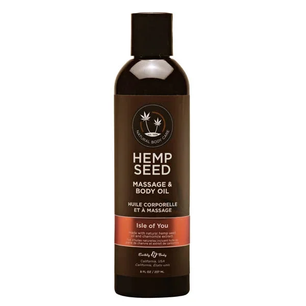 Hemp Seed Massage & Body Oil – Coconut Water, Citrus & Vanilla (Isle Of You) Scented – 237 ml Bottle