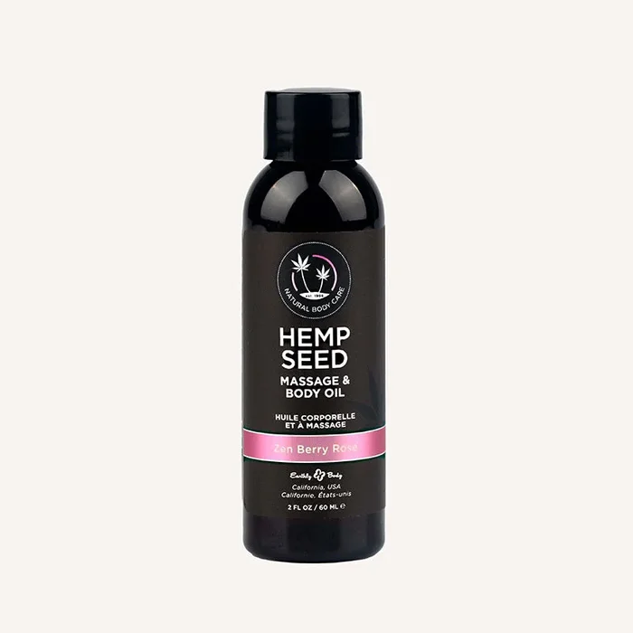 Hemp Seed Massage & Body Oil – Zen Berry Rose 60ml